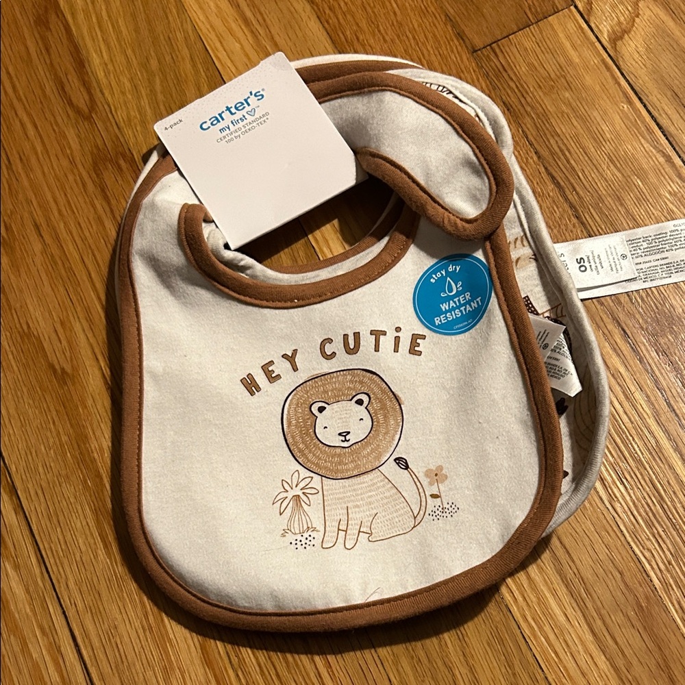 Carter's Brown and Cream Lion Bib
